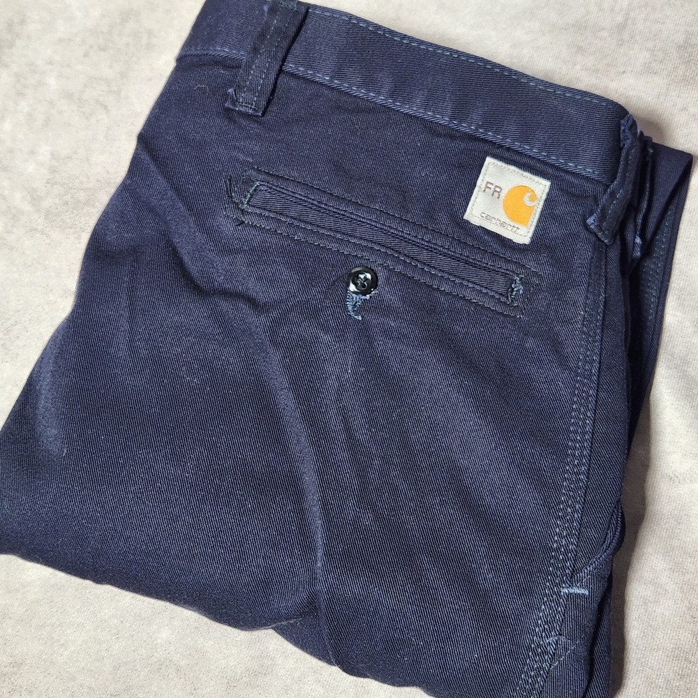 men's CARHARTT FR Navy Blue Flame Fire Resistant Cheyenne‎ Twill Pants 54x30 New